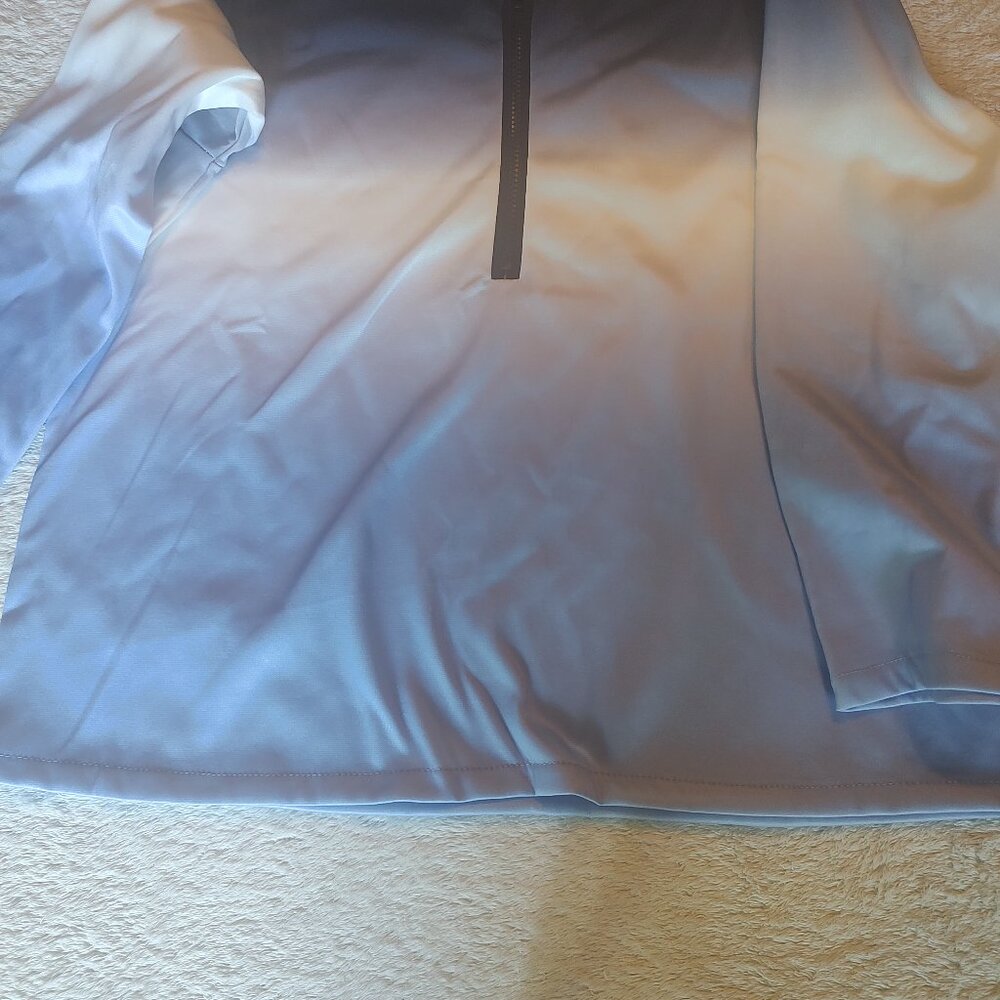 graduated blue long sleeve ladies pullover shirt